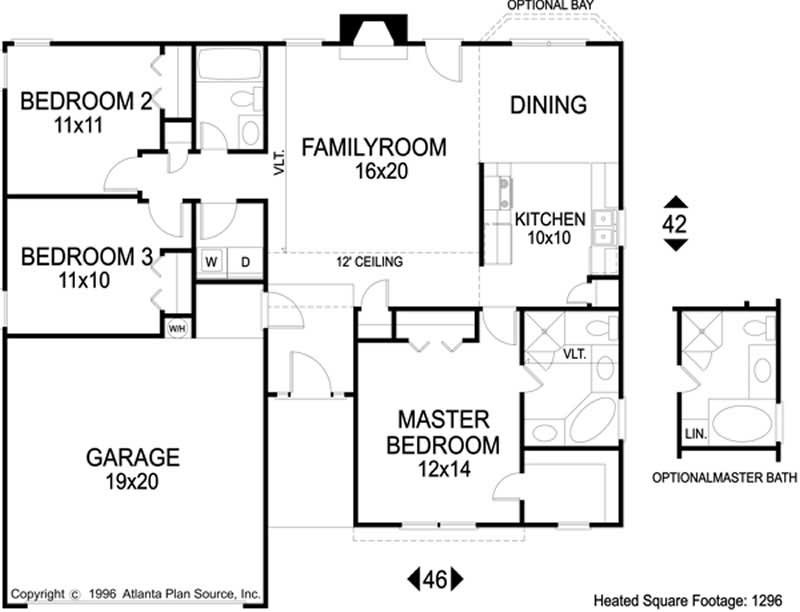 Floor Plan First Story of Small House Plans #109-1063