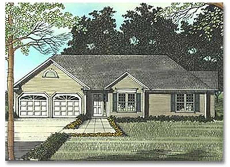 Front View of this 3-Bedroom, 1477 Sq Ft Plan - 109-1064