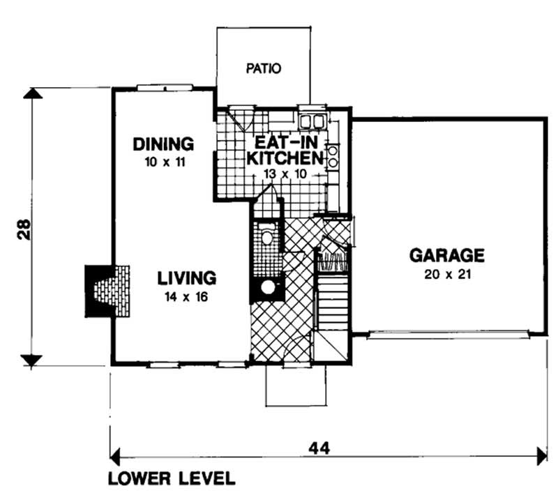 Floor Plan First Story of Small House Plans #109-1065