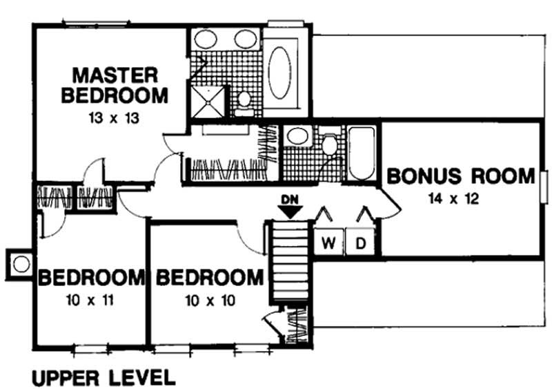 Floor Plan Second Story of Small House Plans #109-1065