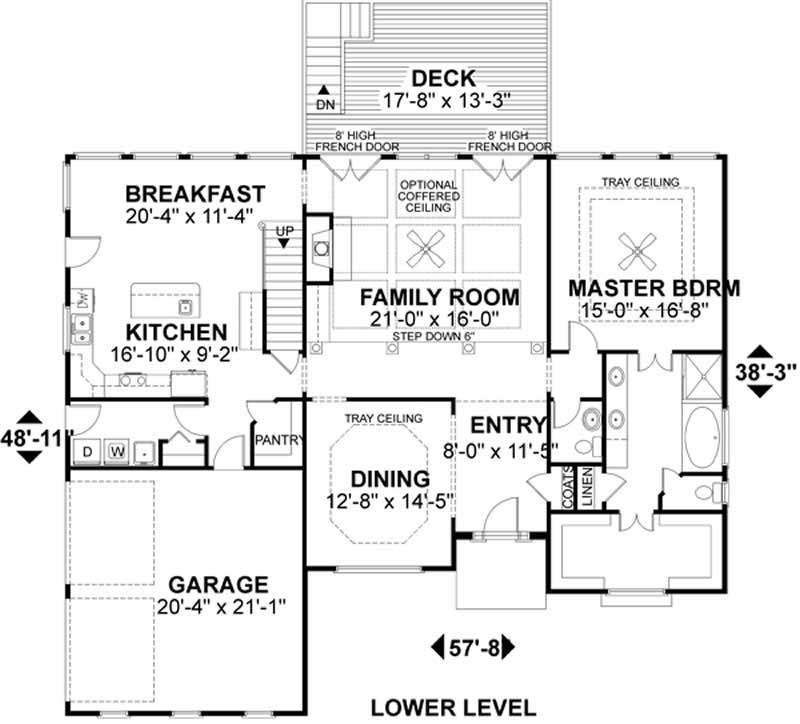 Floor Plan First Story of European Plan #109-1067