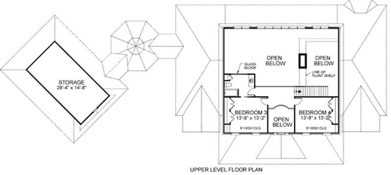 Floor Plan Second Story of Georgian Plan #109-1069