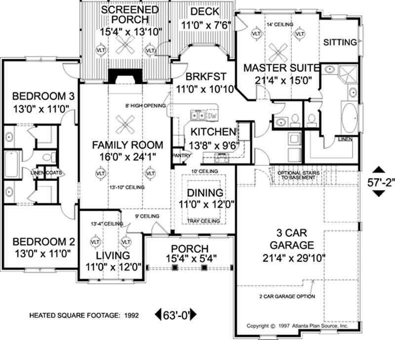 Floor Plan First Story of Colonial Plan #109-1079