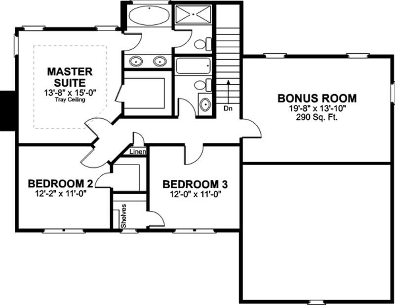 Floor Plan Second Story of Plan #109-1080