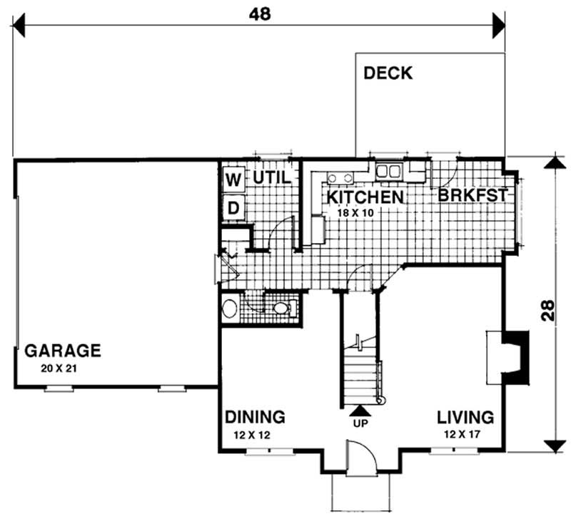 Floor Plan First Story of Colonial Plan #109-1081