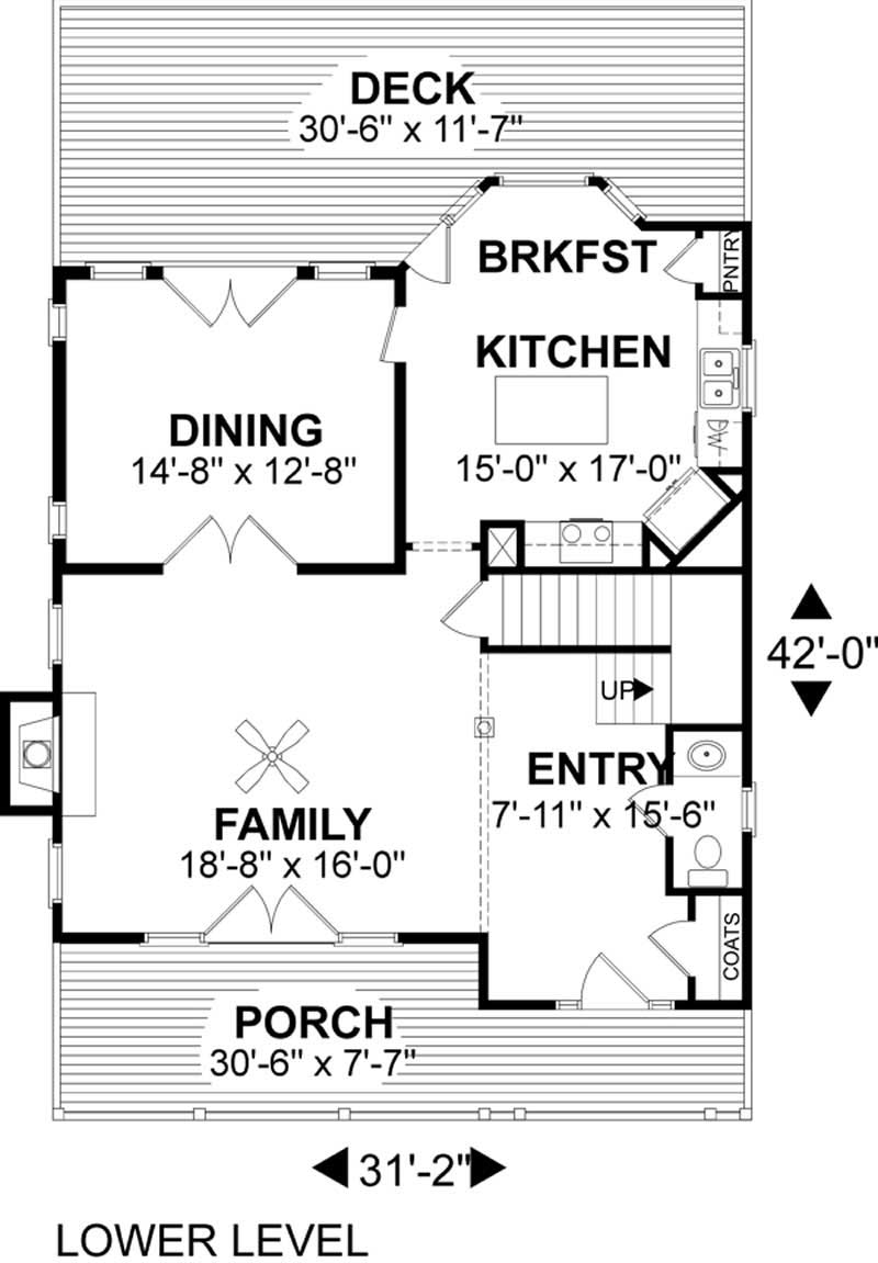 Floor Plan First Story of Colonial Plan #109-1083