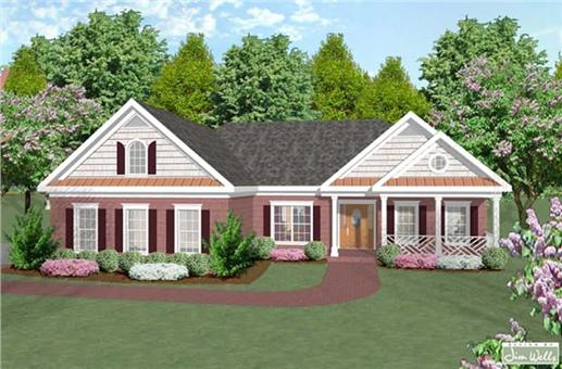 Front View of this 3-Bedroom, 1787 Sq Ft Plan - 109-1086