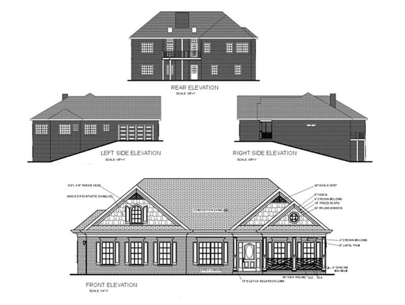 Home Plan Rear Elevation of this 3-Bedroom,1787 Sq Ft Plan -109-1086