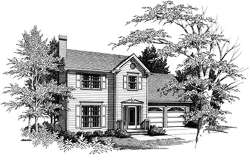 Front View of this 3-Bedroom, 1456 Sq Ft Plan - 109-1087