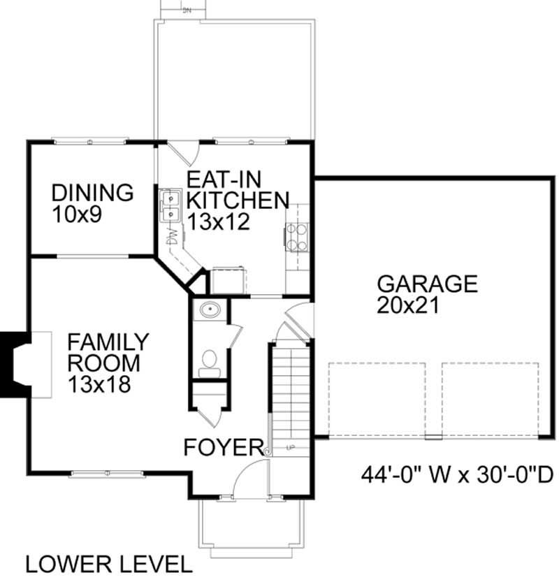 Floor Plan First Story of Small House Plans #109-1087
