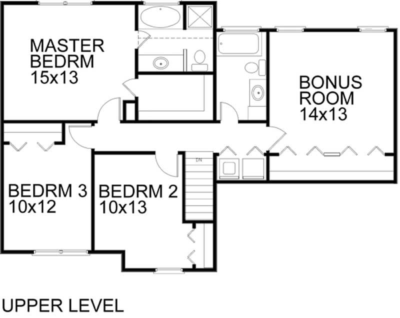 Floor Plan Second Story of Small House Plans #109-1087