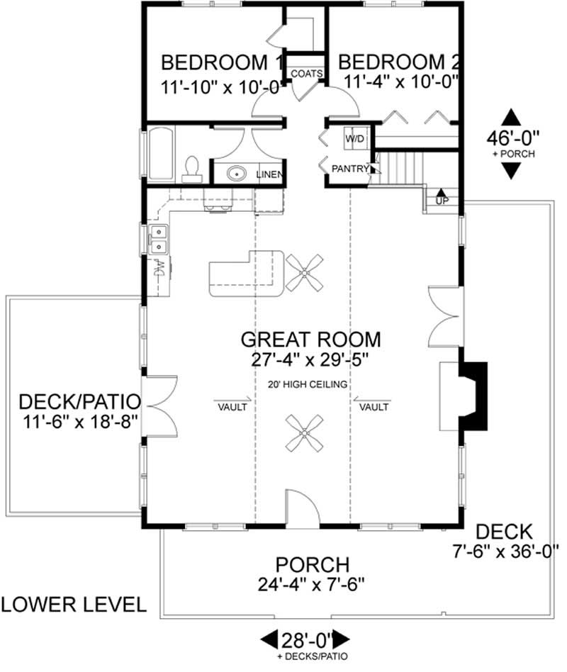 Floor Plan First Story of Coastal Plan #109-1091