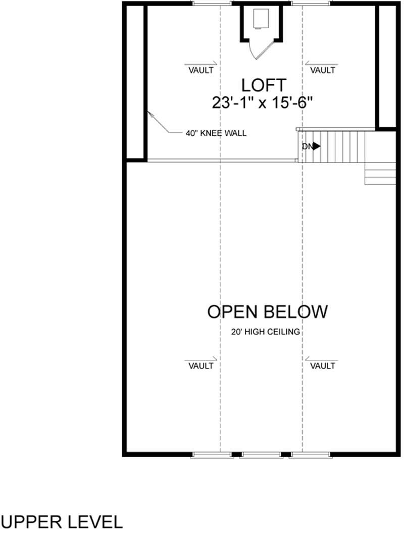 Floor Plan Second Story of Coastal Plan #109-1091