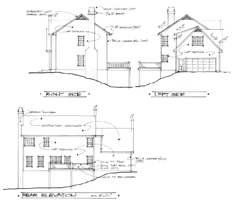 Home Plan Rear Elevation of this 3-Bedroom,1999 Sq Ft Plan -109-1096