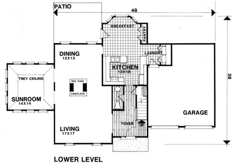 Floor Plan First Story of Colonial Plan #109-1097