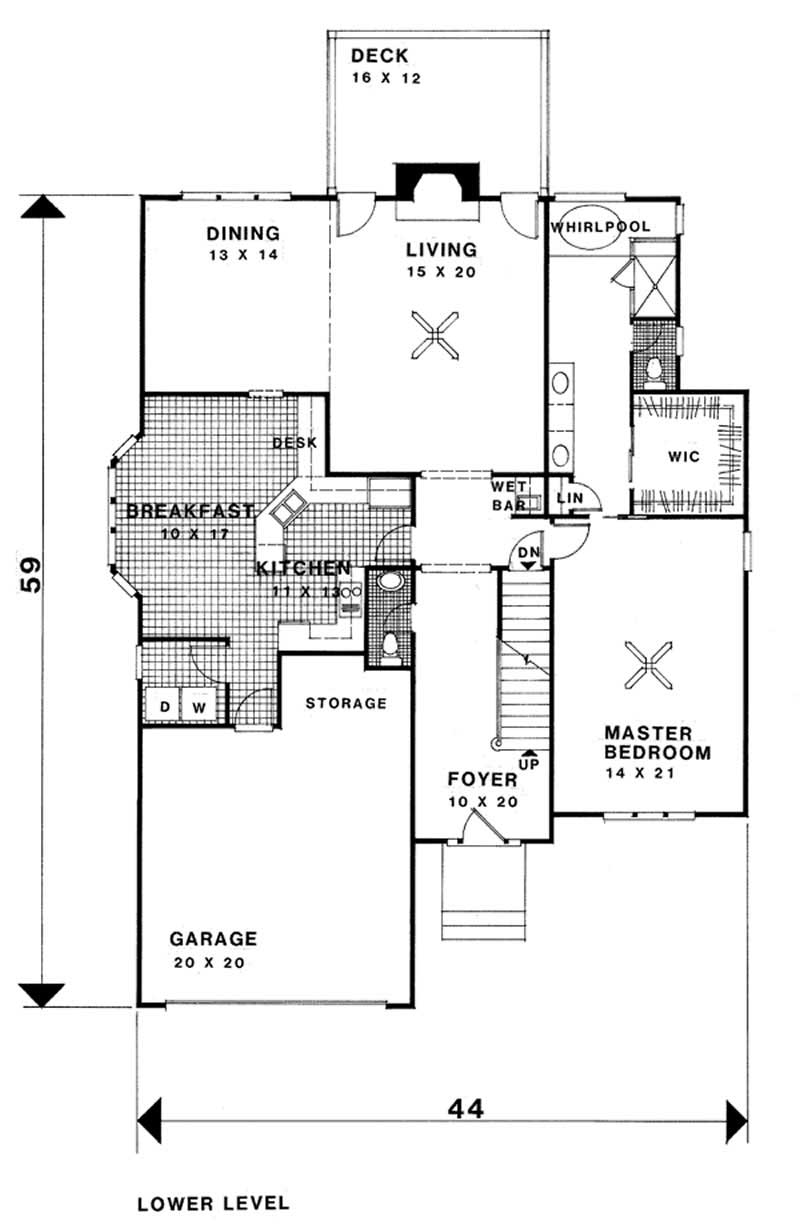 Floor Plan First Story of European Plan #109-1100