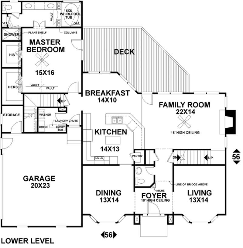 Floor Plan First Story of European Plan #109-1105