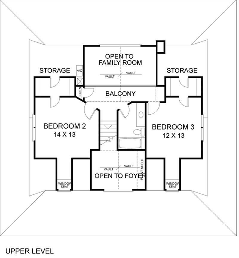 Floor Plan Second Story of Country Plan #109-1109