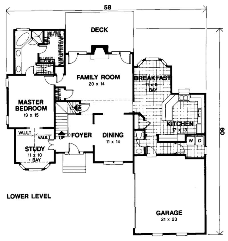 Floor Plan First Story of European Plan #109-1110