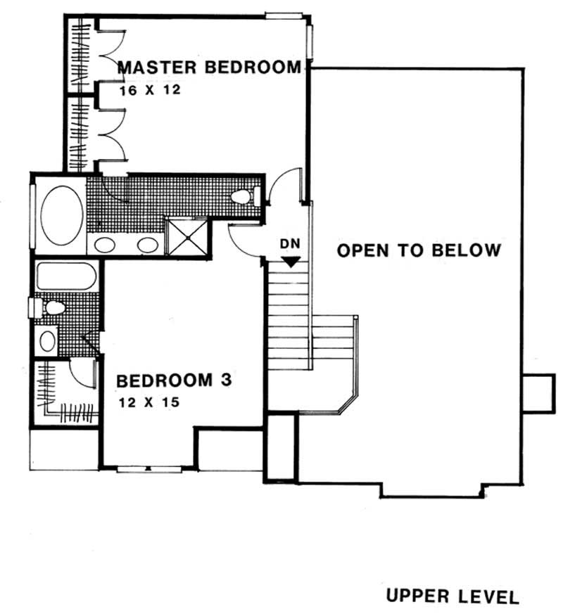 Floor Plan Second Story of European Plan #109-1113
