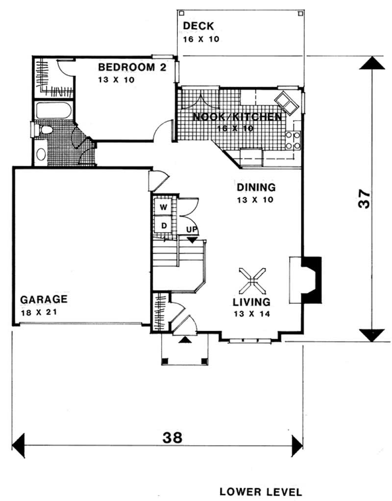 Floor Plan First Story of European Plan #109-1113