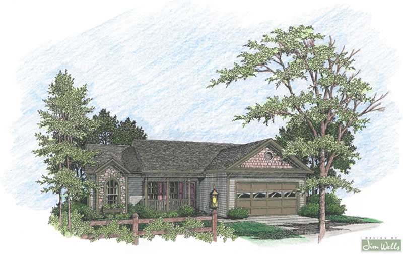 Front View of this 3-Bedroom, 1381 Sq Ft Plan - 109-1118