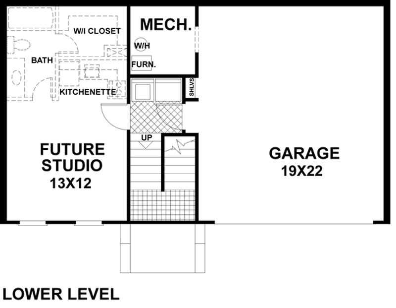Floor Plan Basement of Small House Plans #109-1119