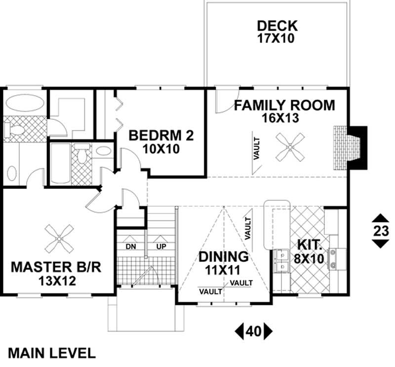 Floor Plan First Story of Small House Plans #109-1119