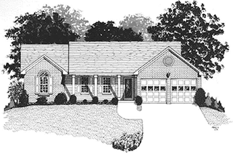 Front View of this 3-Bedroom, 1197 Sq Ft Plan - 109-1121
