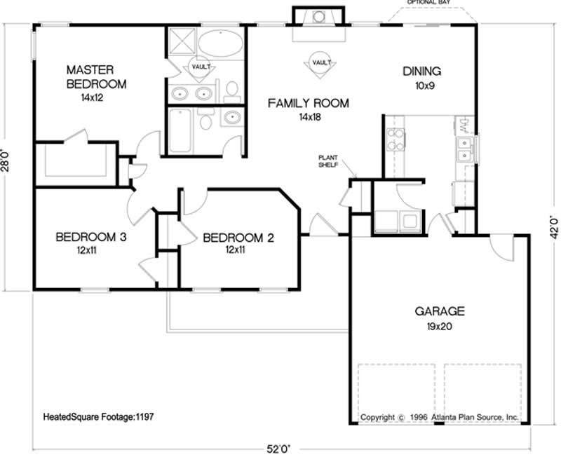 Floor Plan First Story of Country Plan #109-1121