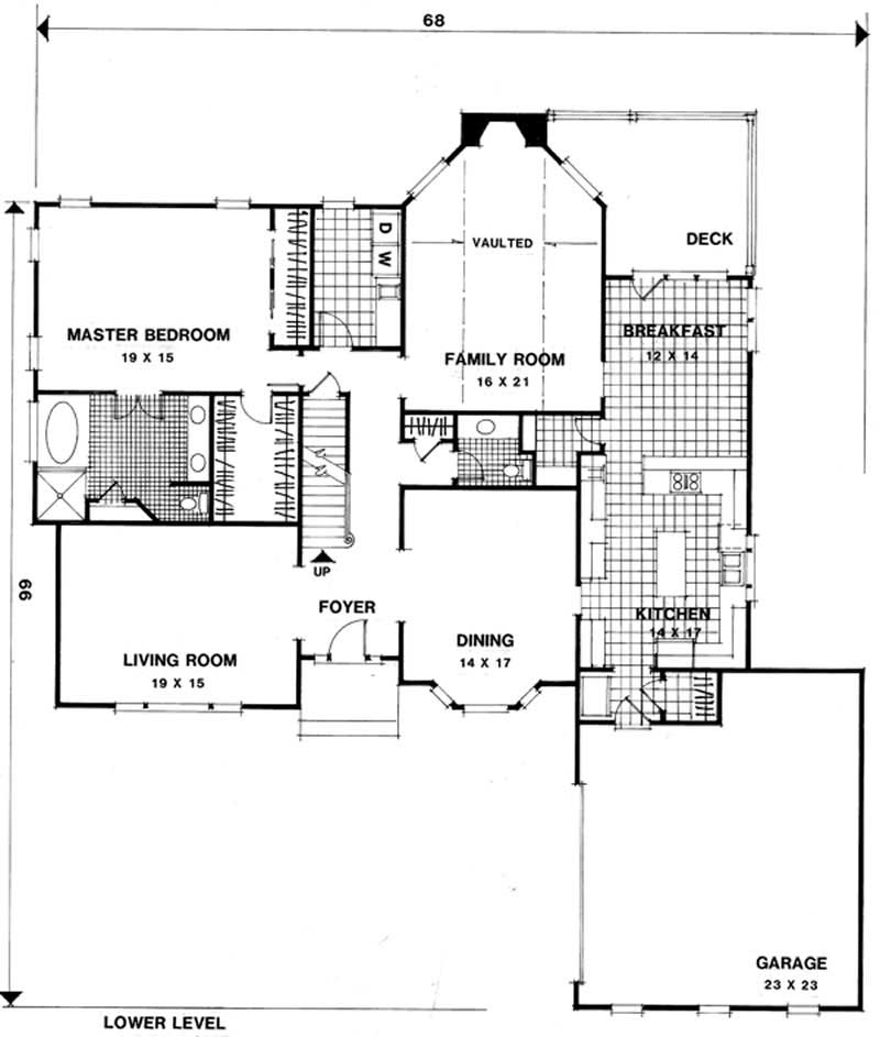 Floor Plan First Story of European Plan #109-1124