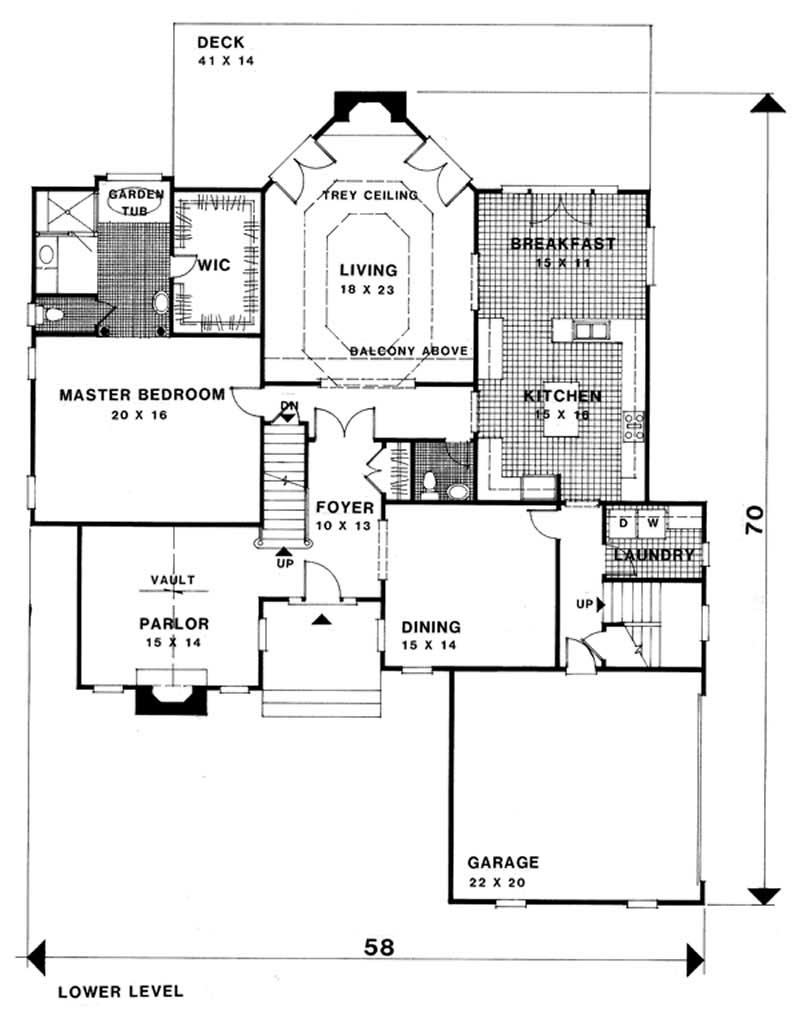 Floor Plan First Story of European Plan #109-1125