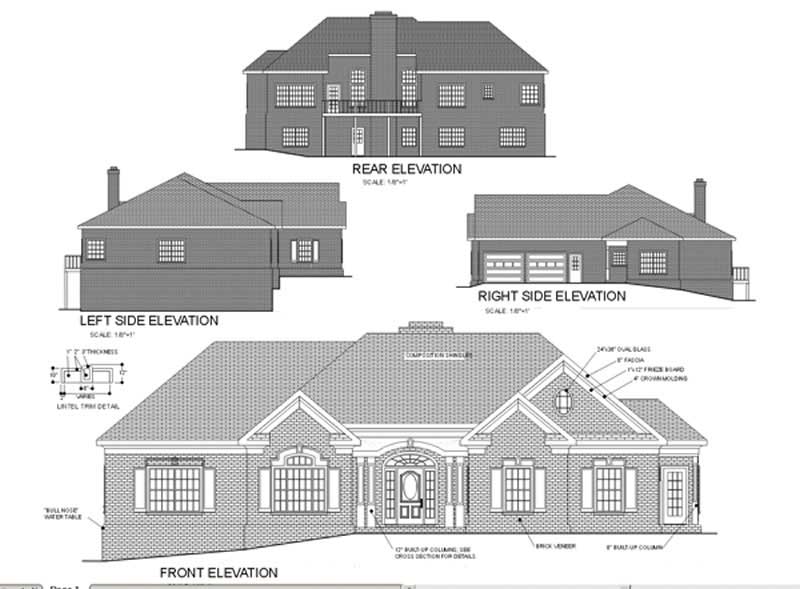Home Plan Rear Elevation of this 3-Bedroom,2398 Sq Ft Plan -109-1127