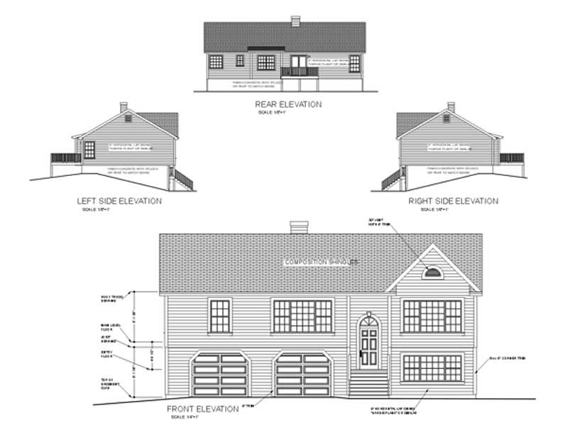 Home Plan Rear Elevation of this 3-Bedroom,1579 Sq Ft Plan -109-1129
