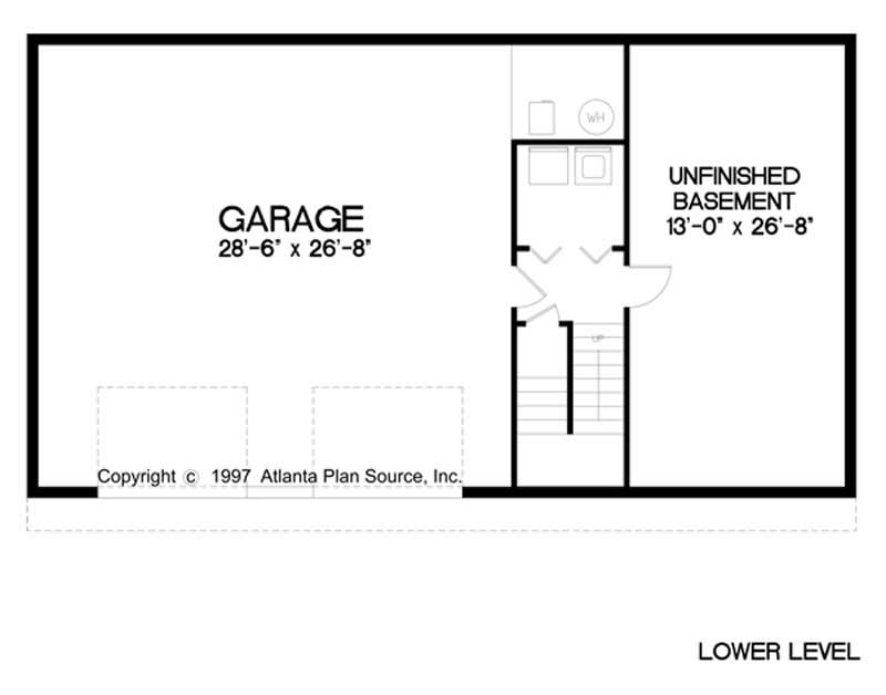Floor Plan Basement of Ranch Plan #109-1129