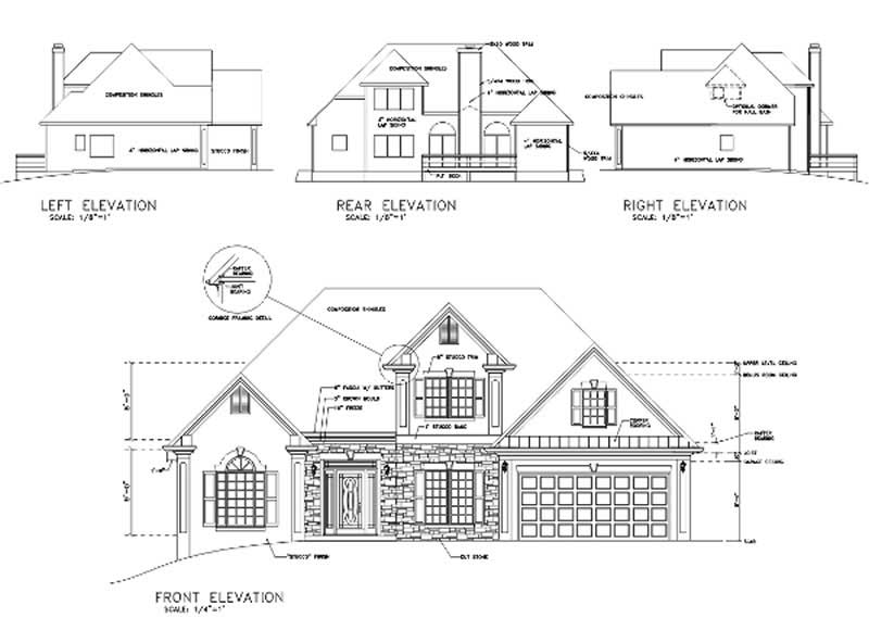 Home Plan Rear Elevation of this 4-Bedroom,1871 Sq Ft Plan -109-1132