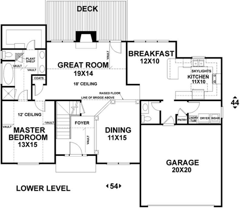 Floor Plan First Story of Craftsman Plan #109-1132