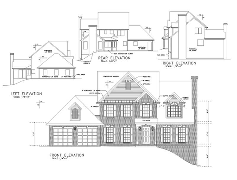 Home Plan Rear Elevation of this 4-Bedroom,1980 Sq Ft Plan -109-1135