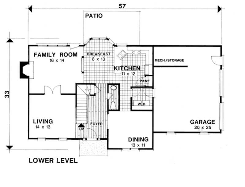 Floor Plan First Story of Colonial Plan #109-1136
