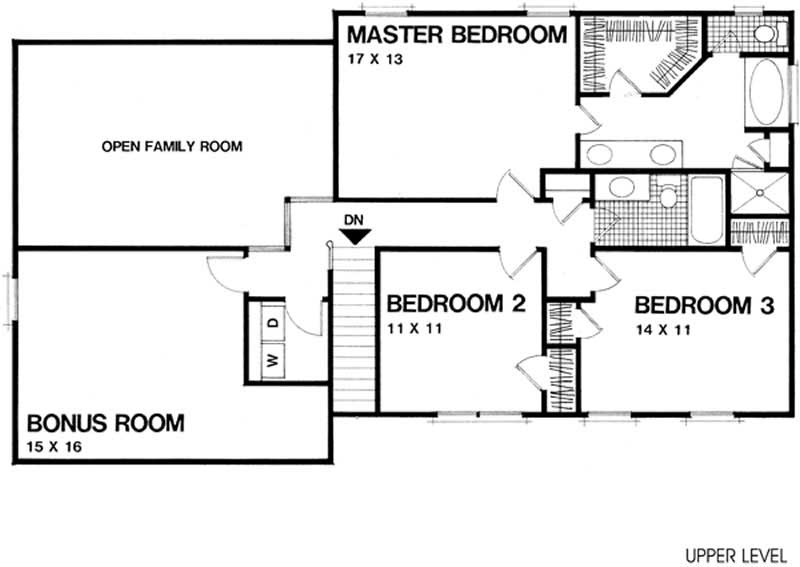 Floor Plan Second Story of Country Plan #109-1141