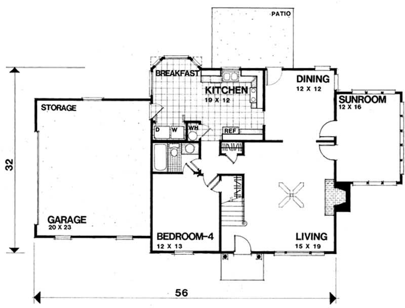 Floor Plan First Story of European Plan #109-1142