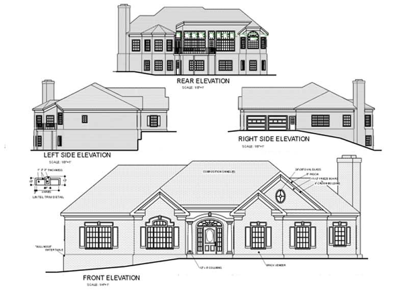 Home Plan Rear Elevation of this 3-Bedroom,2288 Sq Ft Plan -109-1143