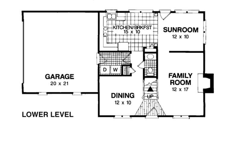 Floor Plan First Story of Colonial Plan #109-1144