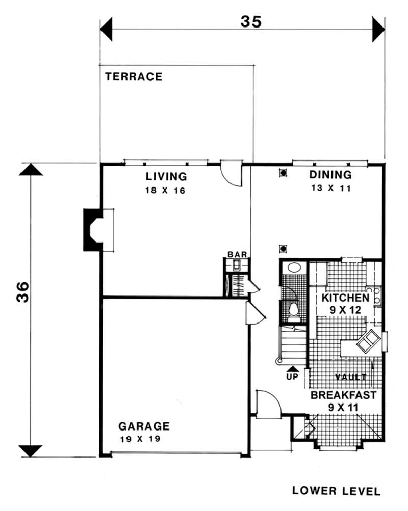 Floor Plan First Story of Ranch Plan #109-1146