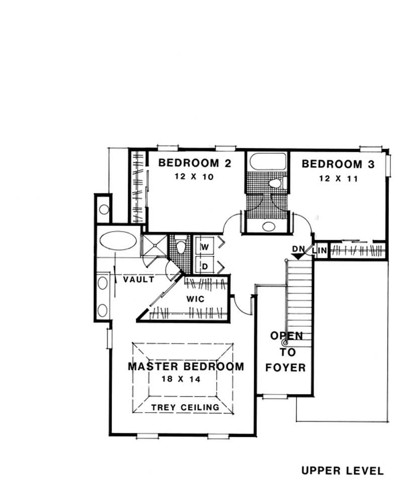Floor Plan Second Story of Ranch Plan #109-1146