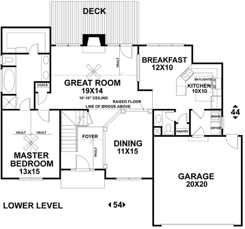 Floor Plan First Story of Craftsman Plan #109-1147
