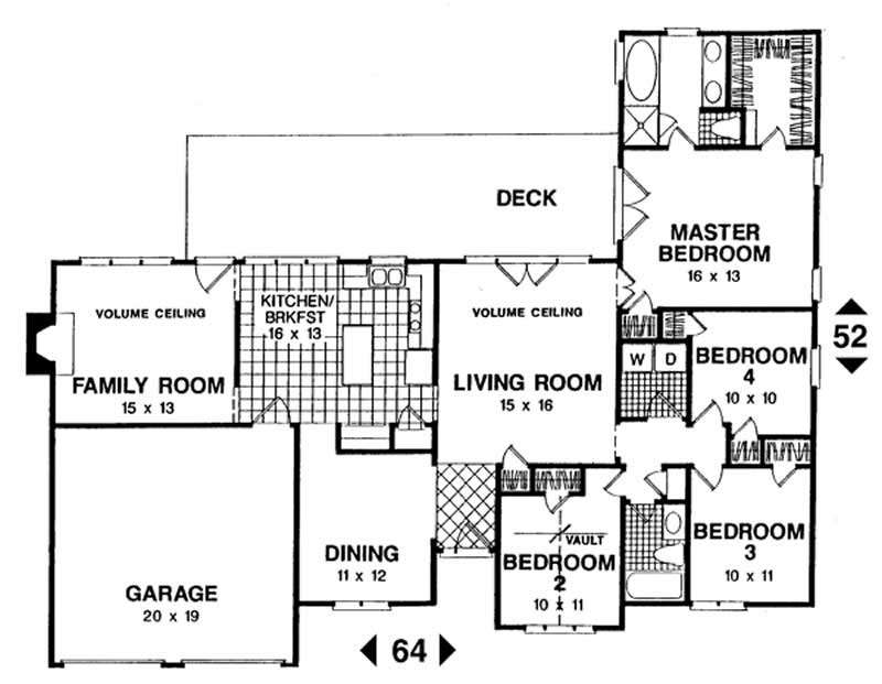 Floor Plan First Story of Craftsman Plan #109-1149