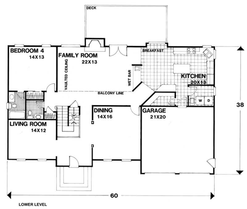 Floor Plan First Story of Colonial Plan #109-1151