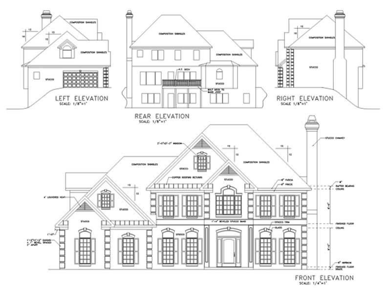 Home Plan Rear Elevation of this 4-Bedroom,2897 Sq Ft Plan -109-1154