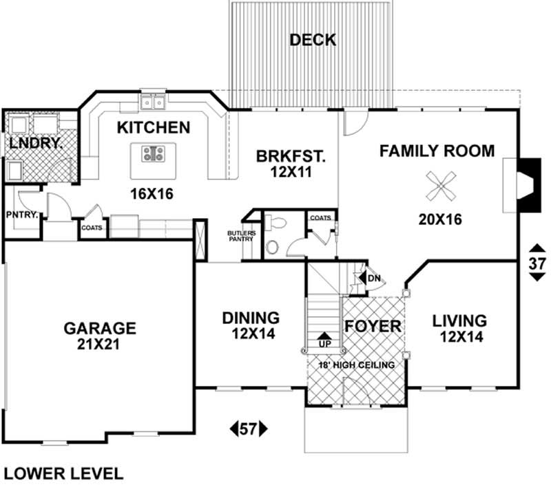 Floor Plan First Story of European Plan #109-1154